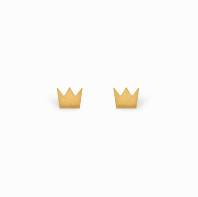 Mini Coquine Crown Golden Earrings