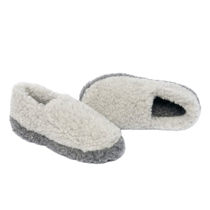 Yoko Wool Full Slippers Two Tone Grey