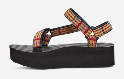 Teva Flatform Universal Sandalen Modern Check Lemon Drop