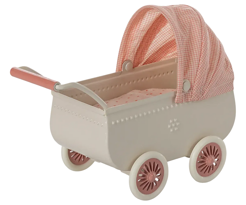 Maileg Pram Mouse Coral