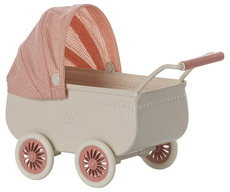 Maileg Pram Mouse Coral