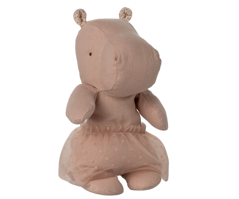 Maileg Hippo With Skirt Small Soft Rose