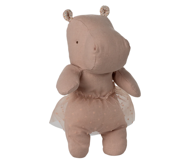 Maileg Hippo With Skirt Small Soft Rose