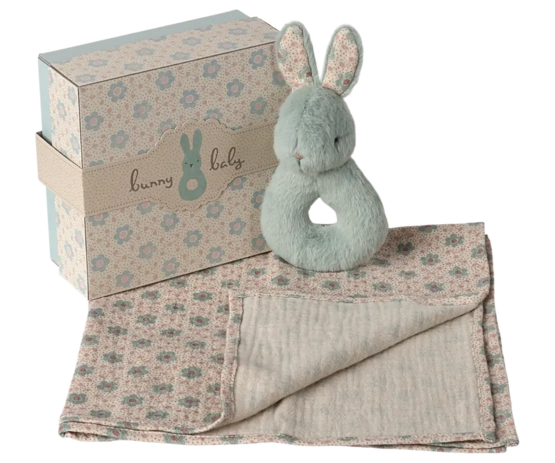 Maileg Rabbit Rattle Set Mint