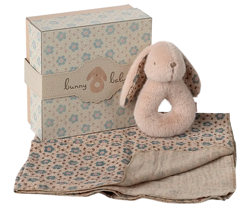 Maileg Rabbit Rattle Set Powder