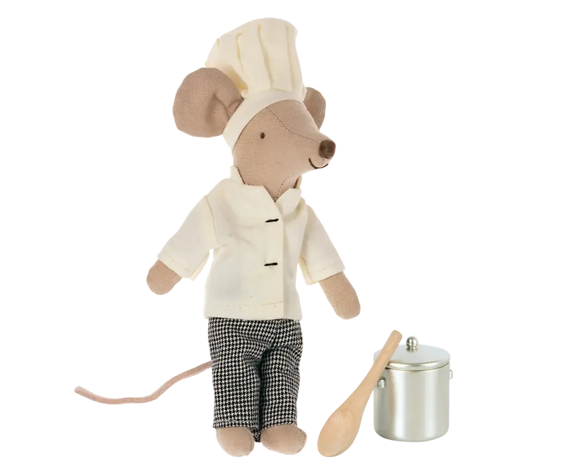 Maileg Chef Mouse W. Soup Pot And Spoon, Big Brother