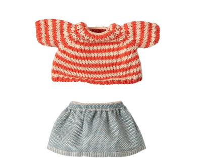 Maileg Knitted Sweater And Skirt Big Sister Mouse