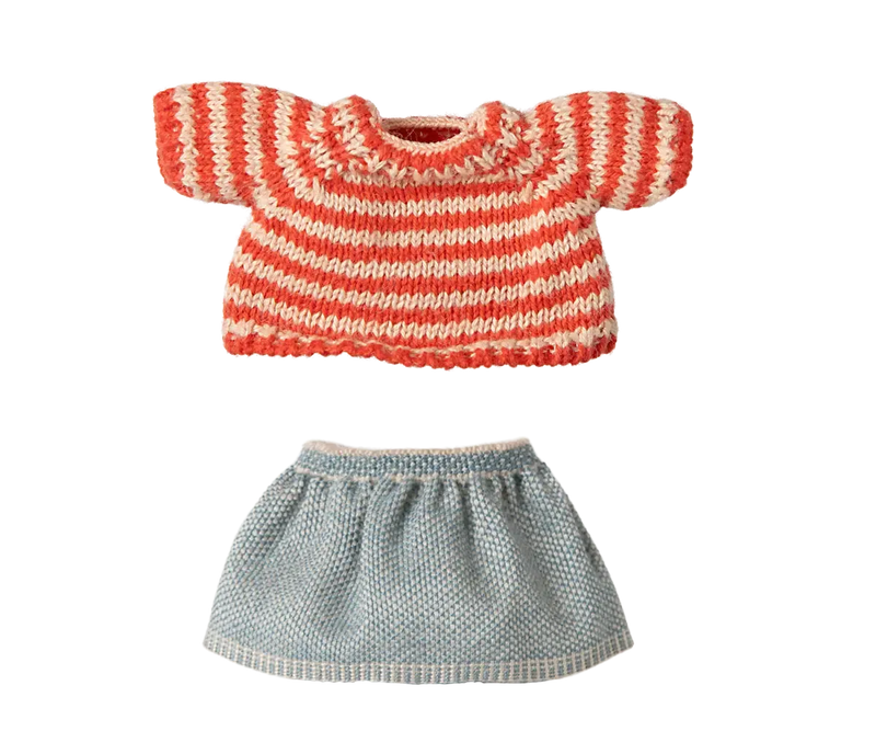 Maileg Knitted Sweater And Skirt Big Sister Mouse