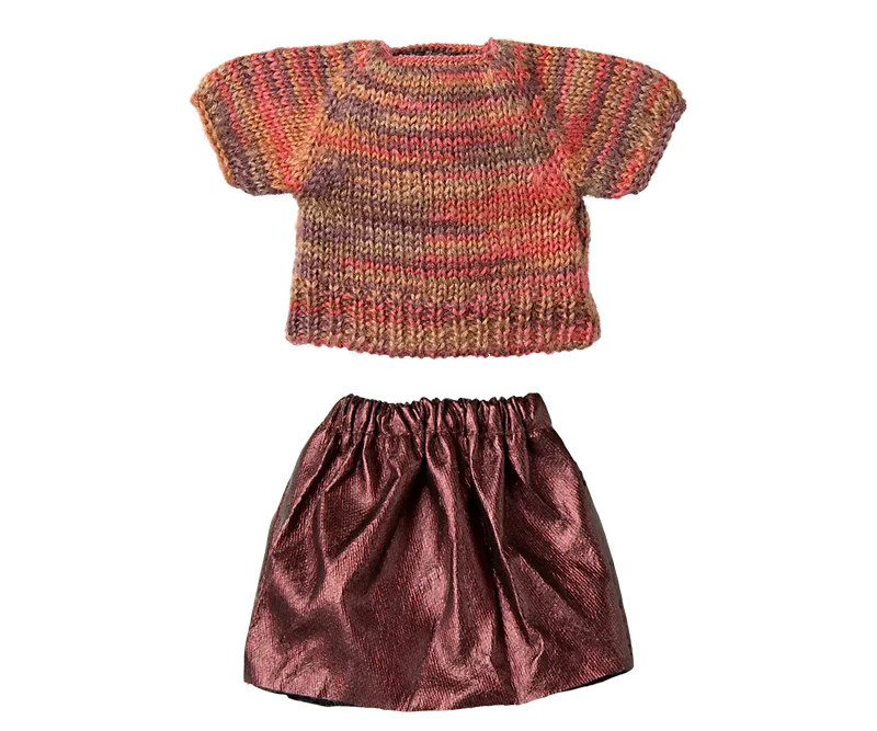 Maileg Skirt And Knitted Blouse, Mum Mouse