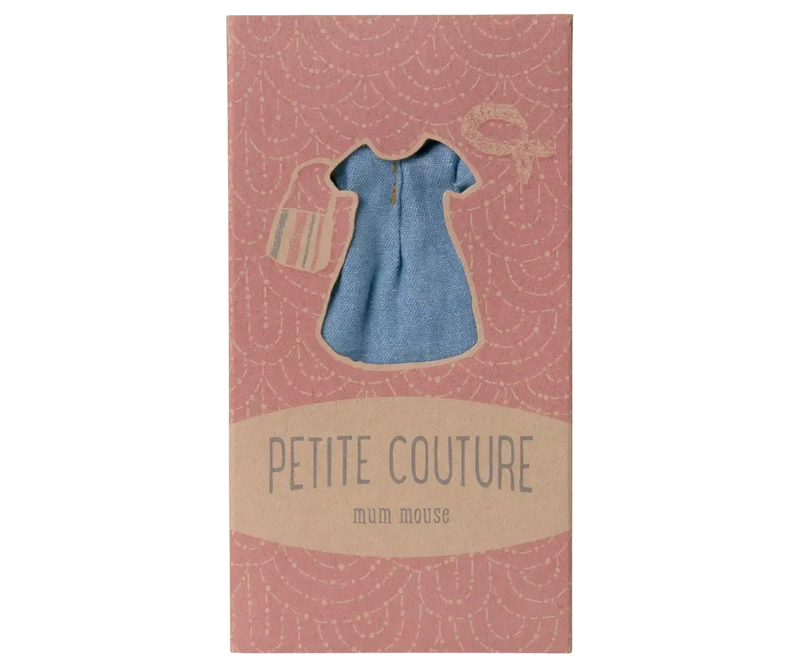 Maileg Denim Dress And Bag Mum Mouse