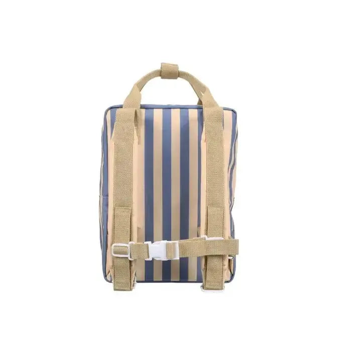 Sticky Lemon backpack Medium Wonders Envelope Stripes Blue Whale / Sandy Yellow