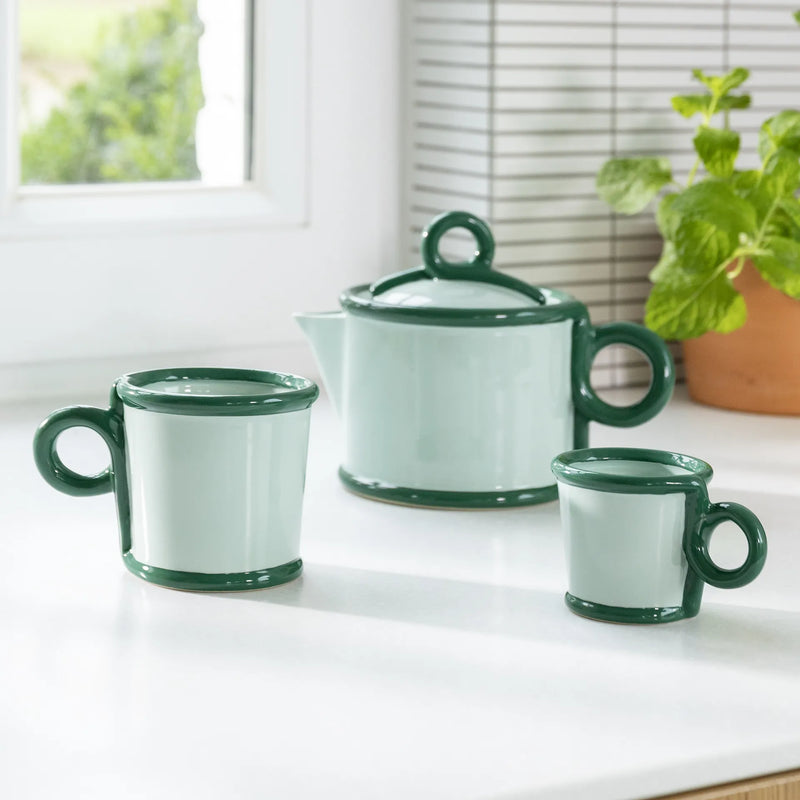 &Klevering Mug Loop Green Large Set Of 2