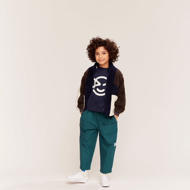 Wynken Panel Sweat Navy/ Green/ Cream