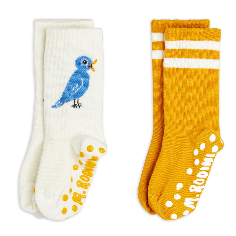 Mini Rodini Baby Bird 2-pack Anti-slip Socks