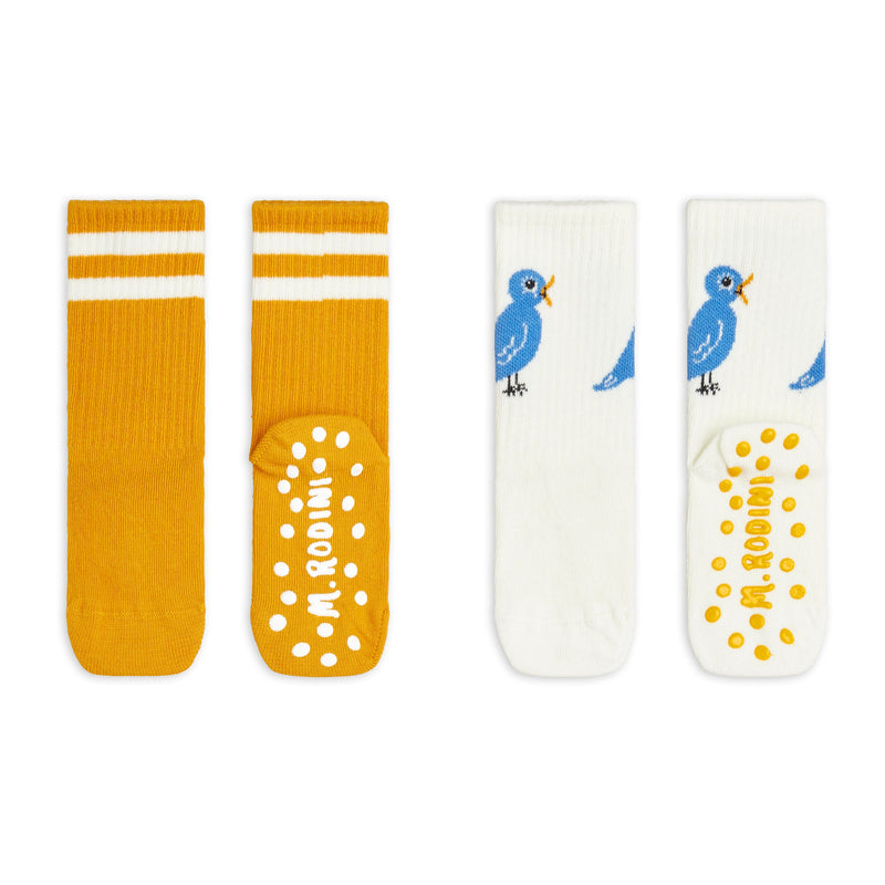 Mini Rodini Baby Bird 2-pack Anti-slip Socks