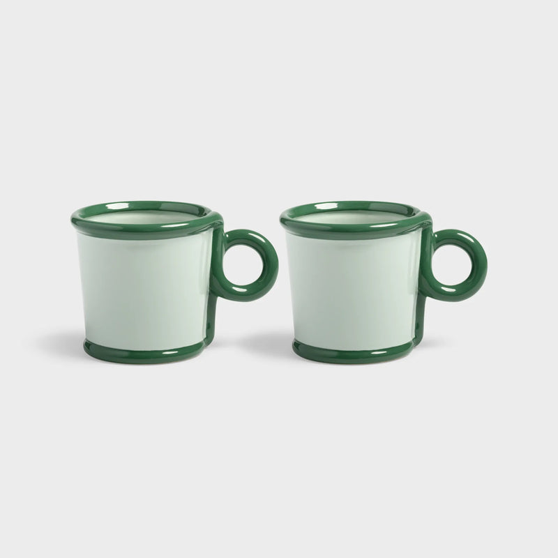 &Klevering Mug Loop Green Large Set Of 2