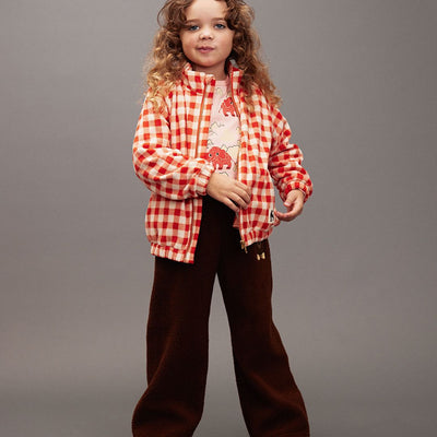 Mini Rodini Gingam Aop Fleece Jacket