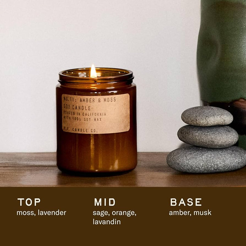 P.F. Candle Co Kaars Soyawax Amber & Moss