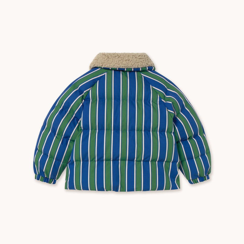 Tiny Cottons Retro Stripes Padded Jacket Dark Blue/Dark Green