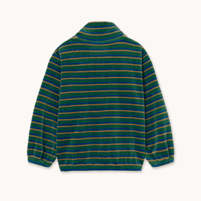 Tiny Cottons Duo Stripes Mockneck Sweatshirt Dark Green