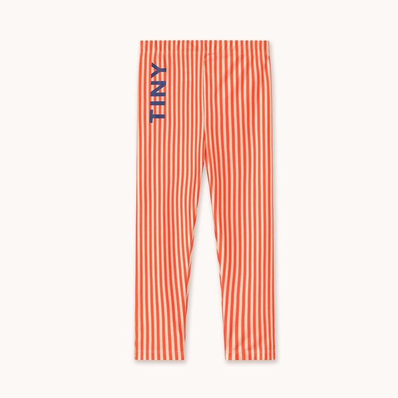 Tiny Cottons Stripes Shiny Leggings Summer Red