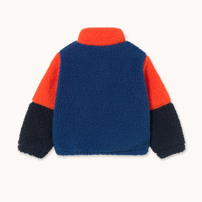 Tiny Cottons Color Block Polar Sherpa Jacket Dark Blue