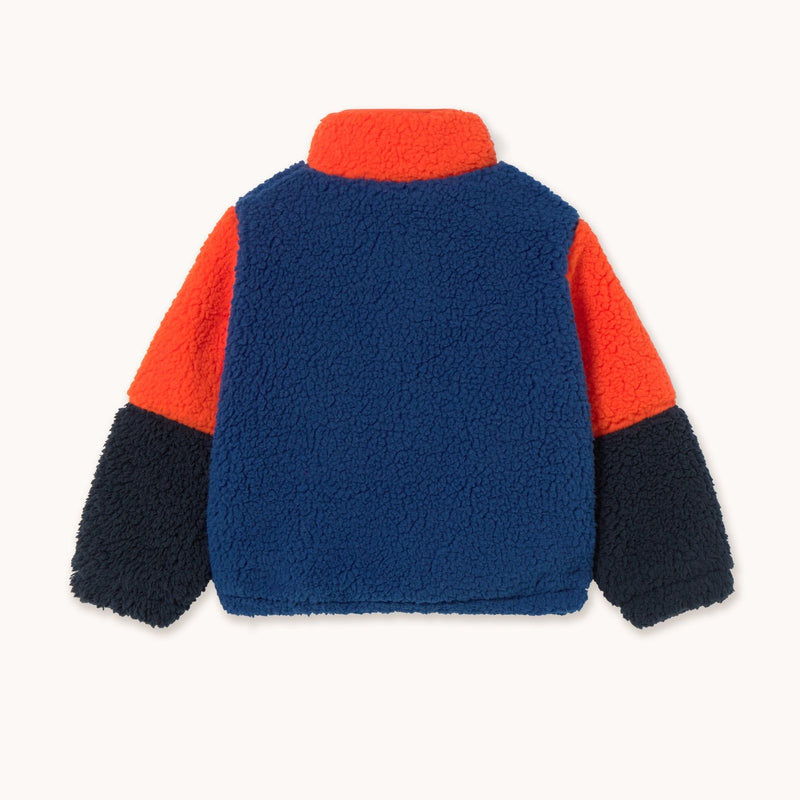 Tiny Cottons Color Block Polar Sherpa Jacket Dark Blue