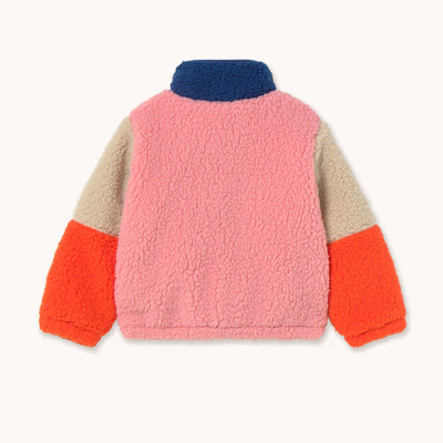 Tiny Cottons Color Block Polar Sherpa Jacket Summer Red