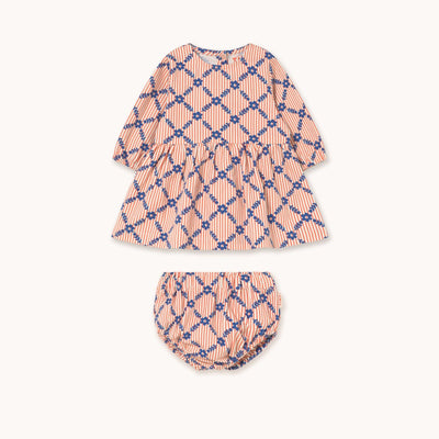 Tiny Cottons Flower Grid Baby Set Light Cream