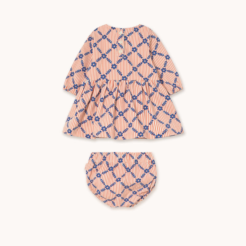 Tiny Cottons Flower Grid Baby Set Light Cream