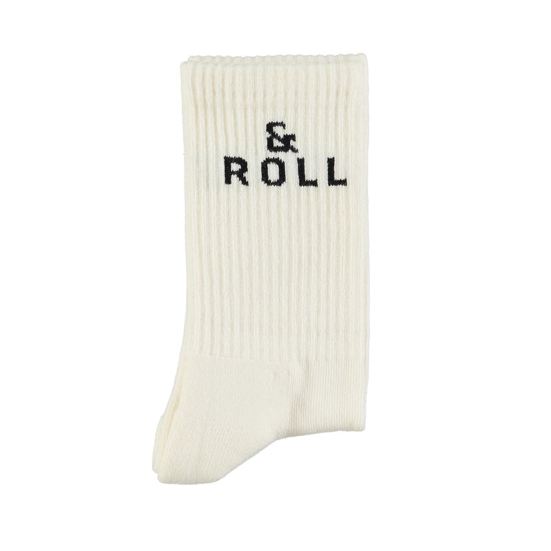 Piupiuchick Socks Ecru With "rock & roll"