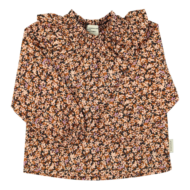 Piupiuchick Blouse Light Pink & Brown Flowers
