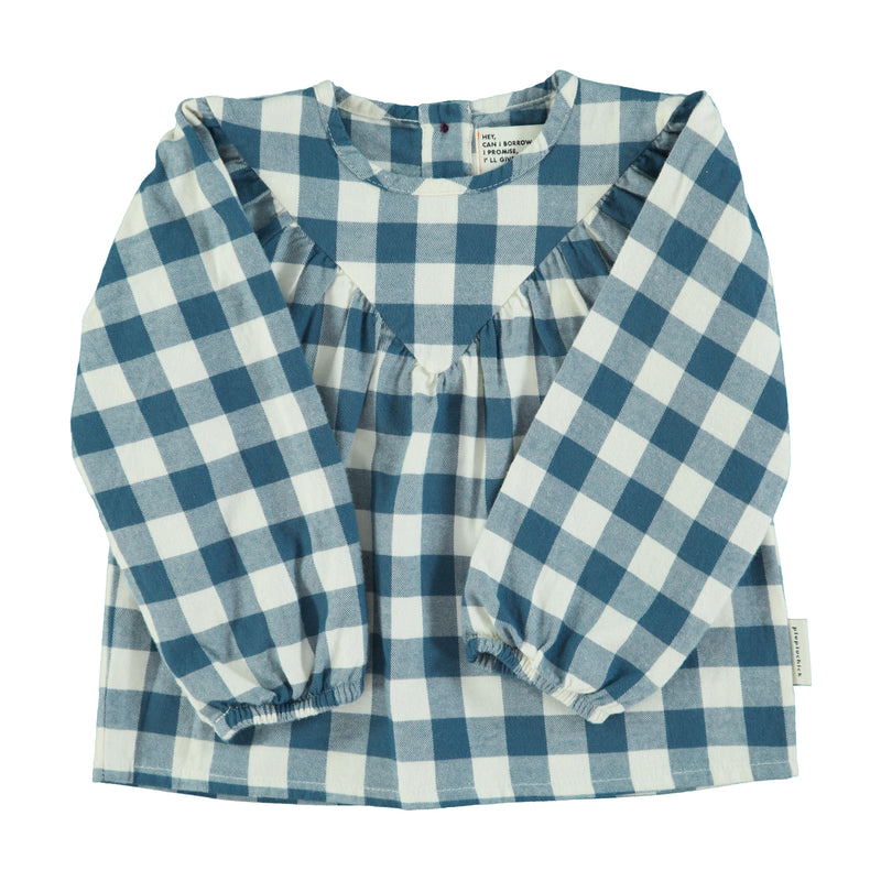 Piupiuchick Blouse Blue & White Checkered