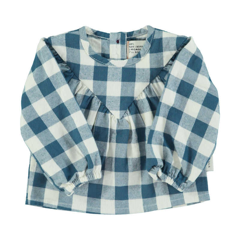 Piupiuchick Baby Blouse Blue & White Checkered
