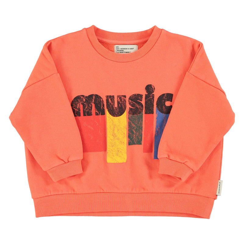 Piupiuchick Sweatshirt Orange With "music" Print
