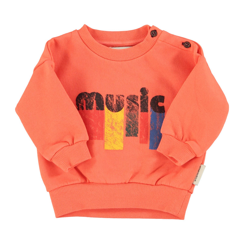 Piupiuchick Baby Sweatshirt Orange With "music" Print