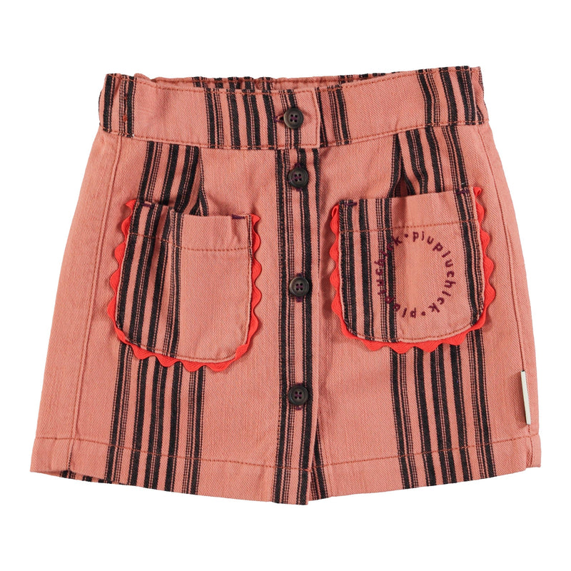 Piupiuchick Short Skirt Pink With Black Stripes