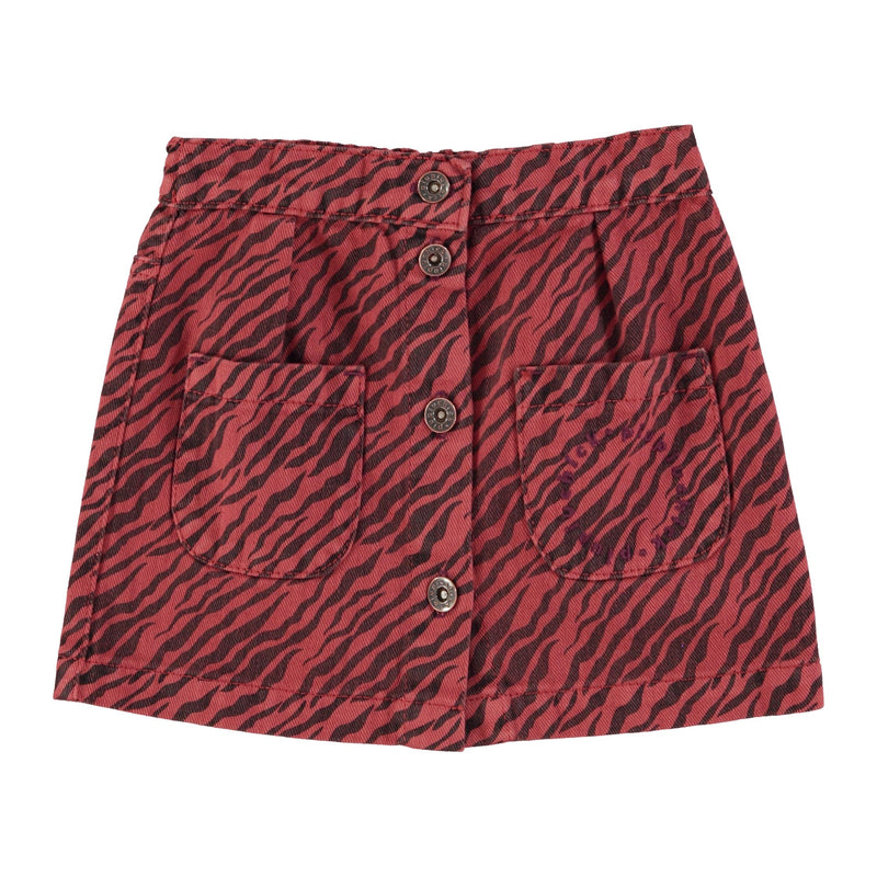 Piupiuchick Short Skirt Bordeaux With Zebra Print