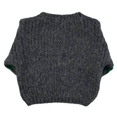 Piupiuchick Knitted Sweater Grey & Green Stripes