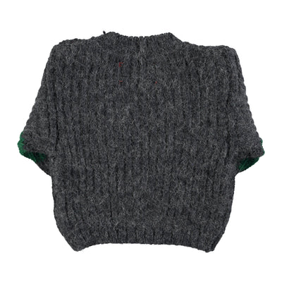 Piupiuchick Baby Knitted Sweater Grey & Green Stripes