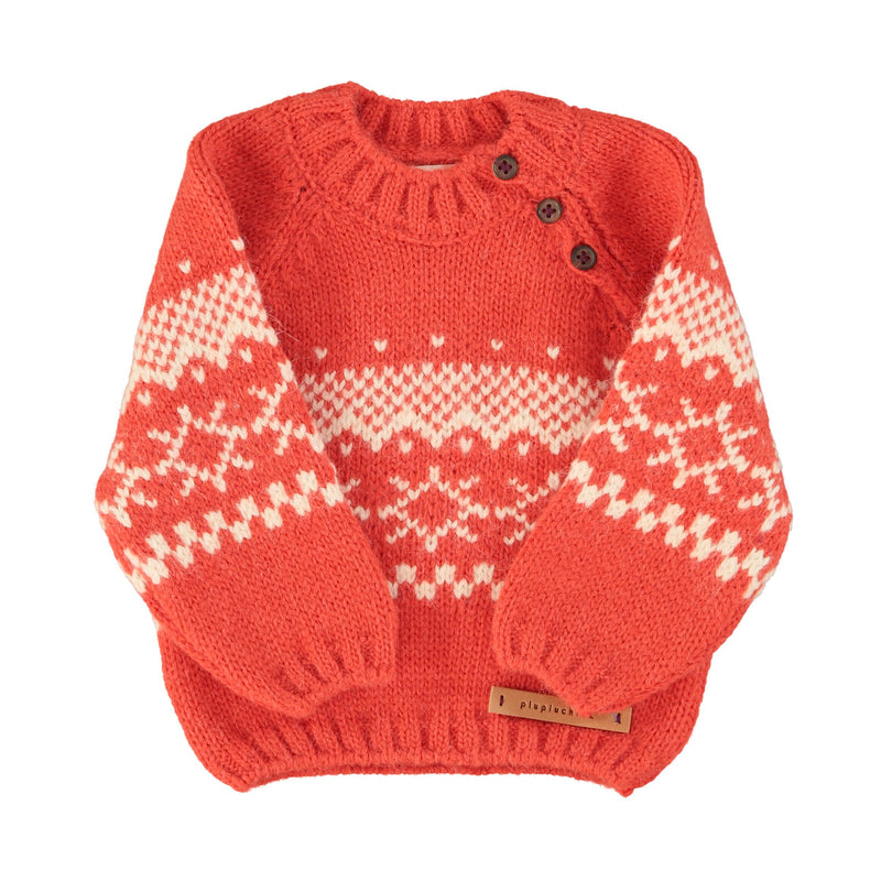 Piupiuchick Baby Jacquard Sweater Red