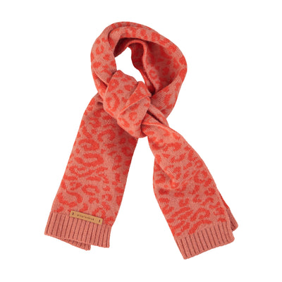 Piupiuchick Knitted Scarf Pink With Animal Print