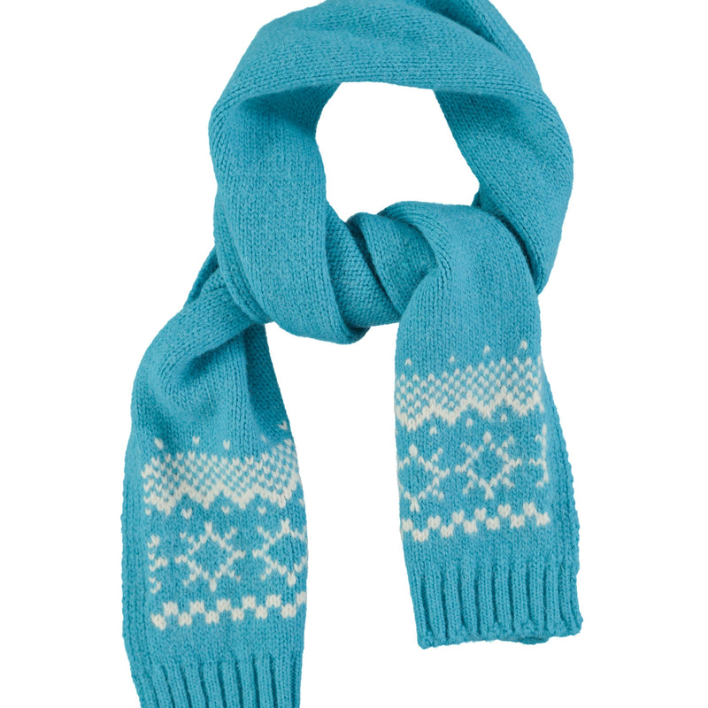 Piupiuchick Jacquard Knitted Scarf Turquoise