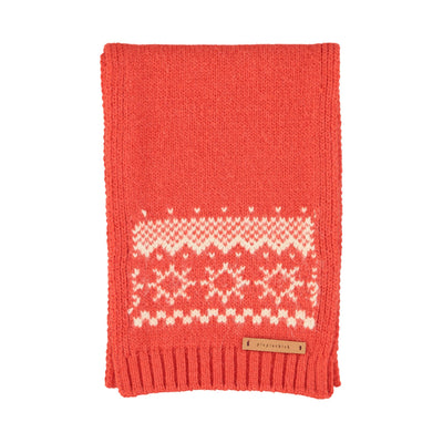 Piupiuchick Jacquard Knitted Scarf Red