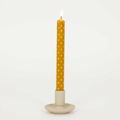 Afro Art Candle Minidot 2 pieces Mustard White