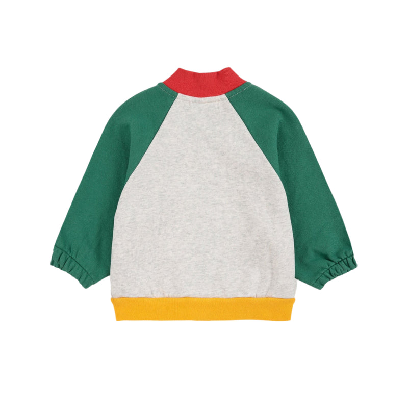 Bobo Choses Baby Tic Tac Toe Color Block Zipped Sweatshirt Red