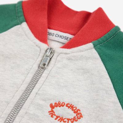 Bobo Choses Baby Tic Tac Toe Color Block Zipped Sweatshirt Red