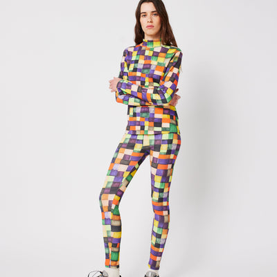 Bobo Choses ADULT Rainbow Plaid Pattern Turtleneck Top