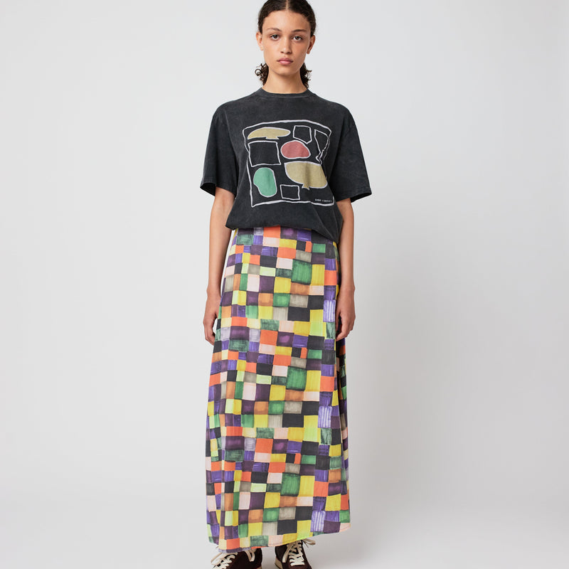 Bobo Choses ADULT Rainbow plaid patterns modal skirt