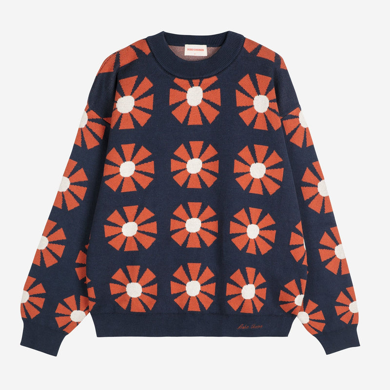 Bobo Choses ADULT Flower Jacquard Relaxed Jumper